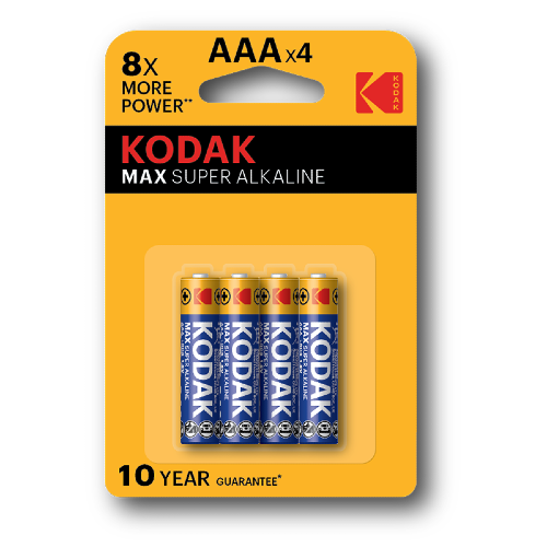 Kodak მაქს ალკალაინ AAA ტუტე ელემენტი 4 ცალი