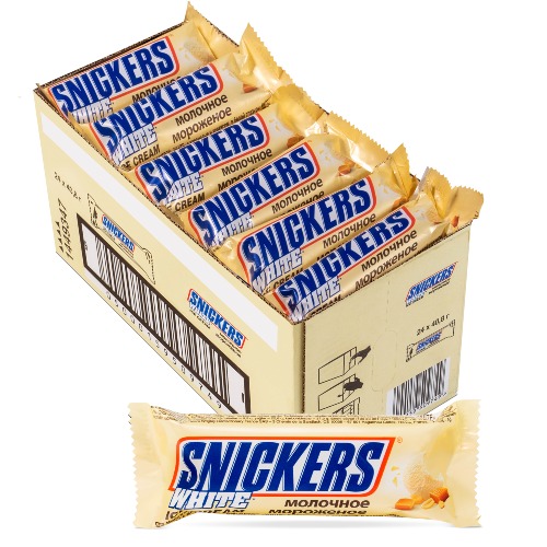 სნიკერსი თეთრი ნაყინი 24ც 